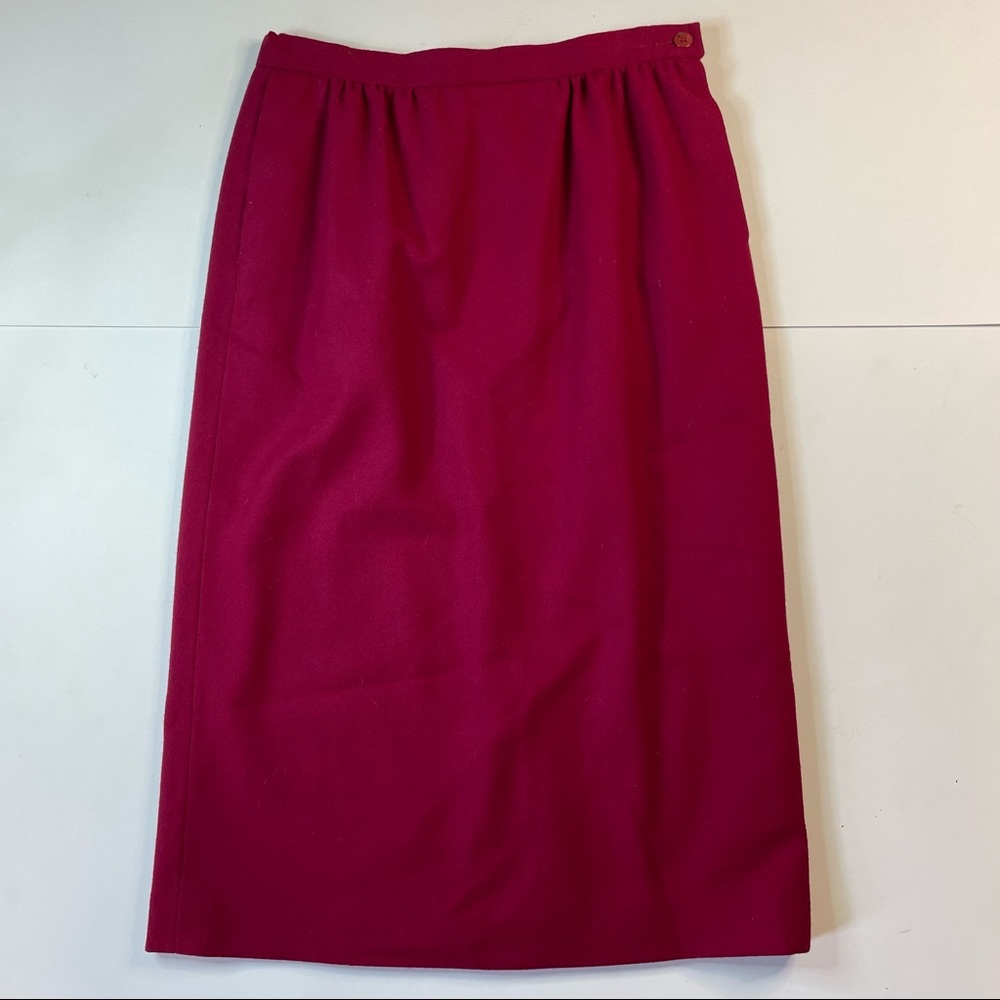 Pendleton Vintage 100% Virgin Wool Pencil Skirt Red Sz 8